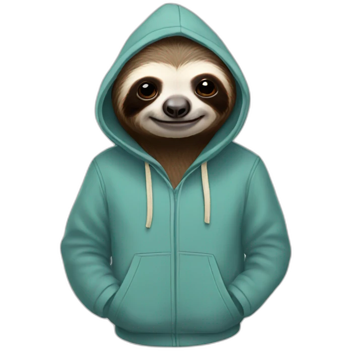 sloth wearing hoodie emoji