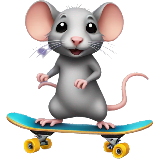 Rat on a skateboard emoji