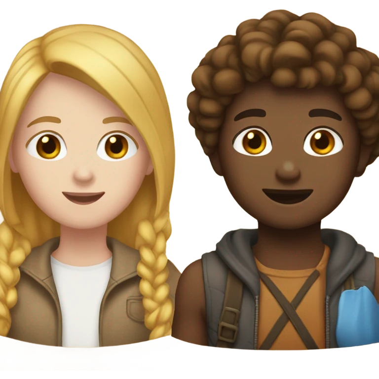 One white bff one brown bff emoji