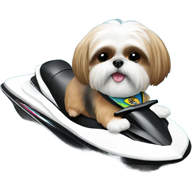 shih tzu on a jet ski emoji