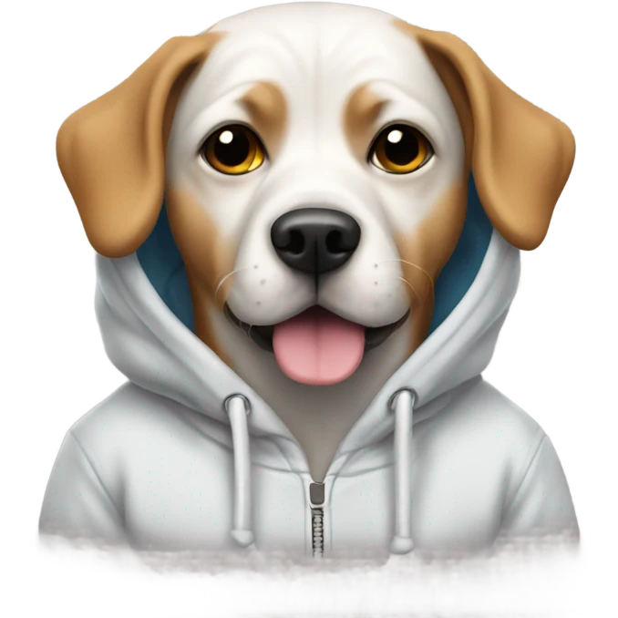 Dog wearjng a hoodie emoji