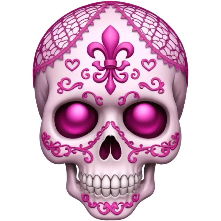 Skull pink lace  emoji