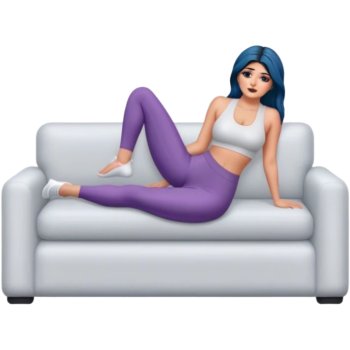 realistic kylie jenner in yoga pants on couch emoji