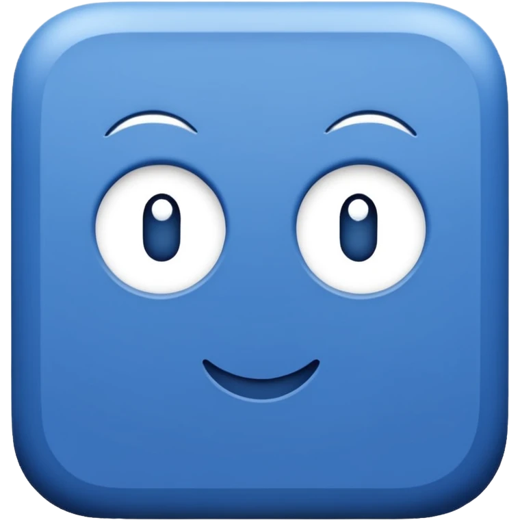 Blauw vierkant met wit vinkje in emoji