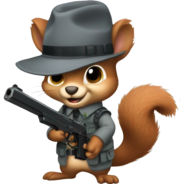 Squirrel with pistol emoji