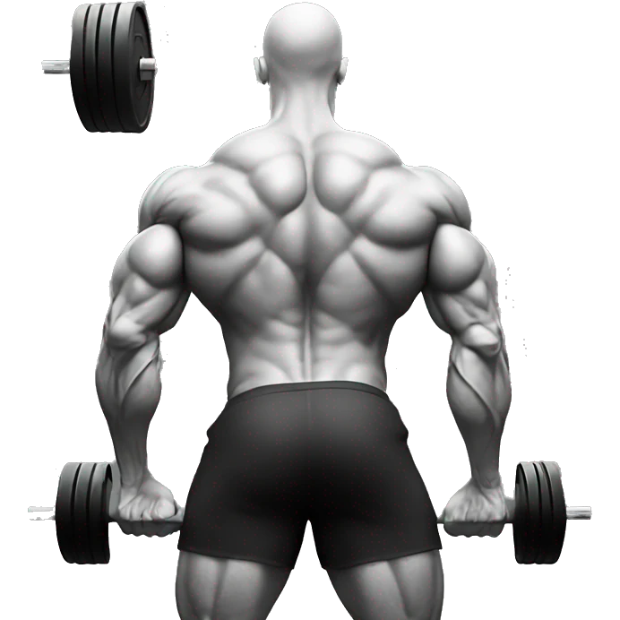 muscular man doing squats, from the back, POV  emoji