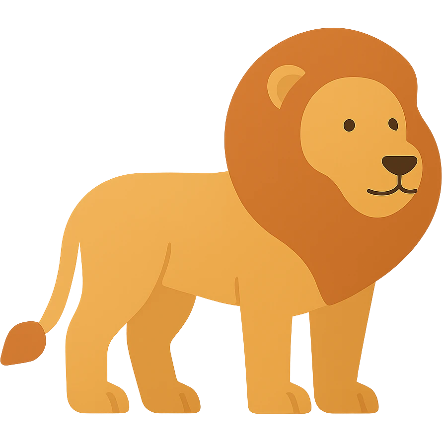 flat design style lion emoji