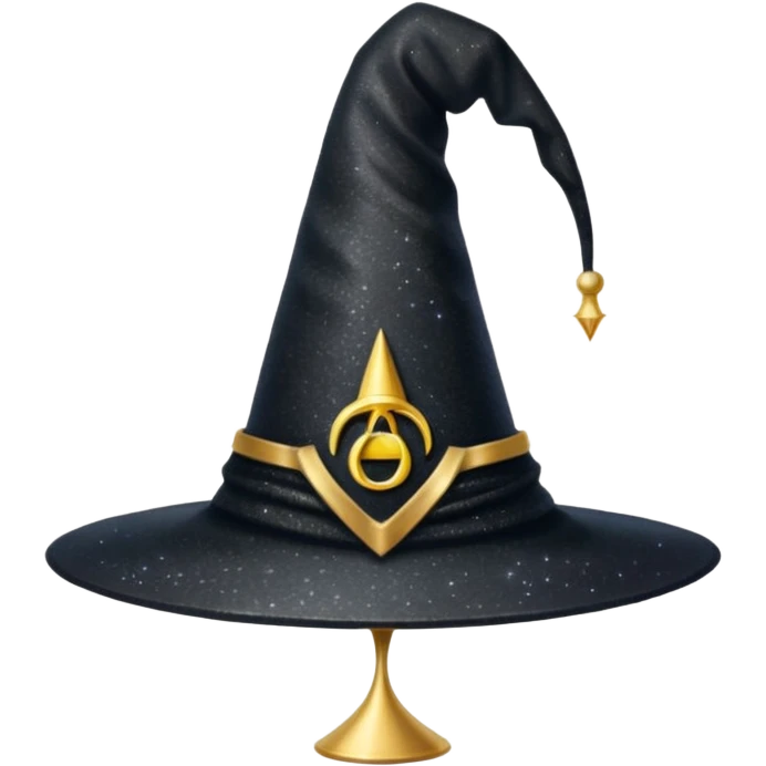 Glitter Black Hat of Witch Copas Symbol of Card emoji