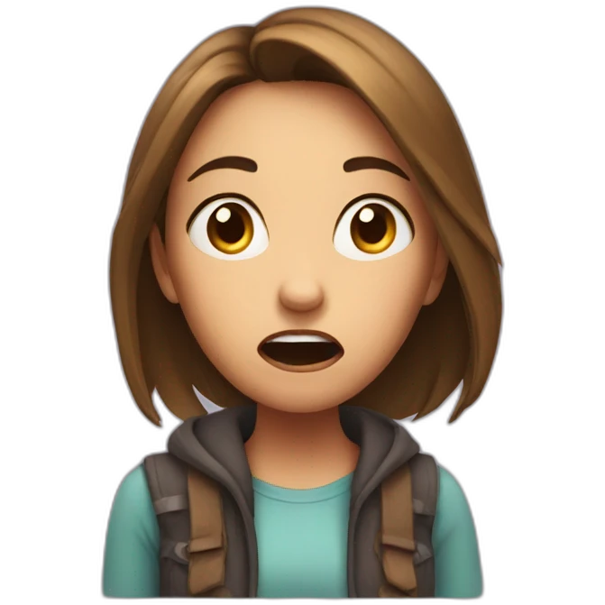 Girl scared emoji