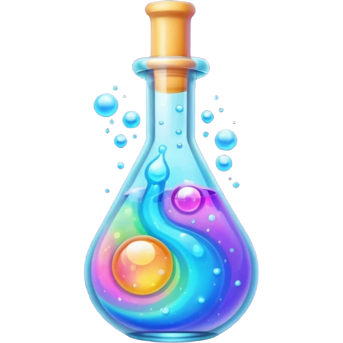 Potion – Glass vial filled with bubbling colored liquid emoji