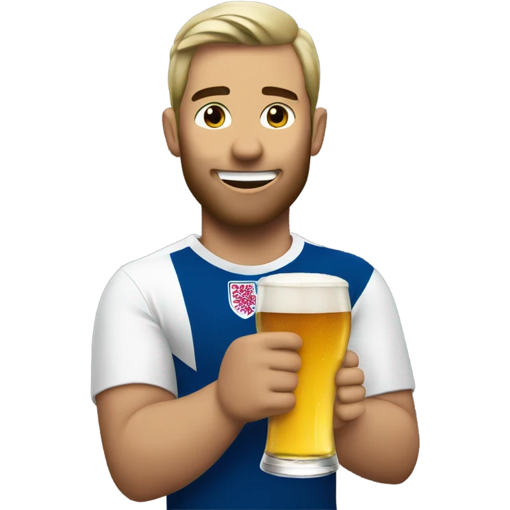 England footballer with beer emoji