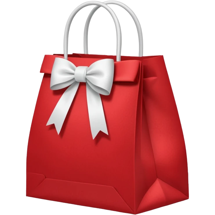 red christmas bag with white bow emoji
