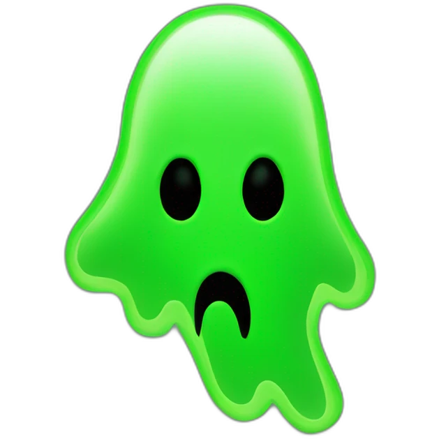neon green ghost shape emoji