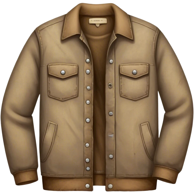 Dirty and worn-out clothes with visible stains, dust, and wrinkles. The fabric looks old and slightly torn, giving a rugged and unkempt appearance emoji