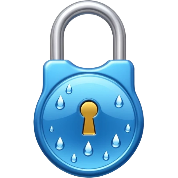 padlock with water drop logo emoji