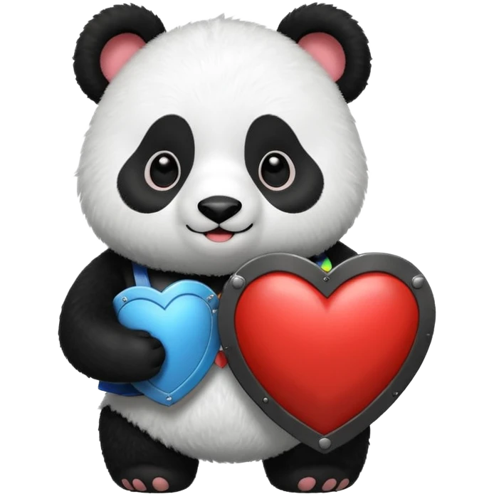 Panda with I live you shild 🛡️ emoji