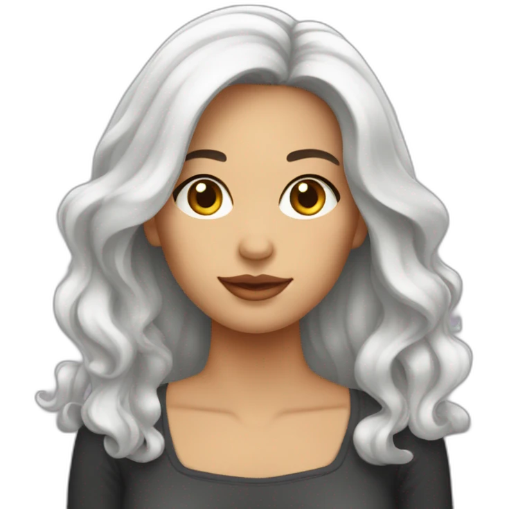 Mujer joven bianca con cabello colorado con MacBook emoji