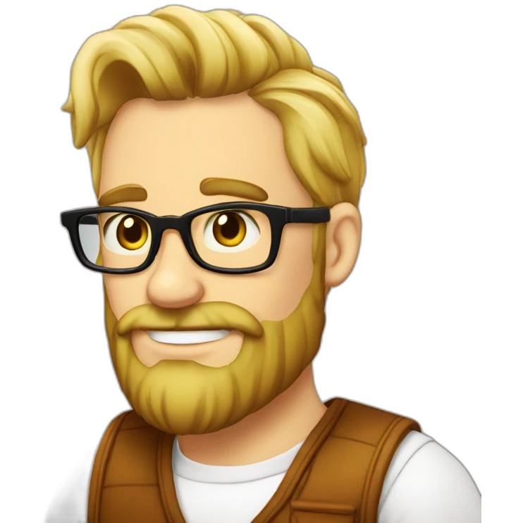 Dude blond glasses beard drink rhum emoji