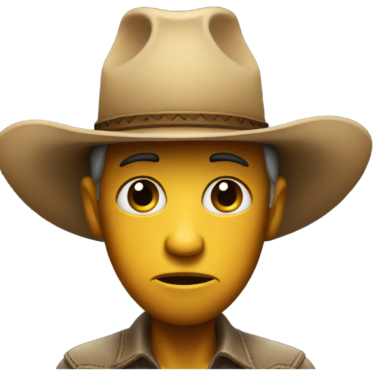 Sad face with cowboy hay emoji