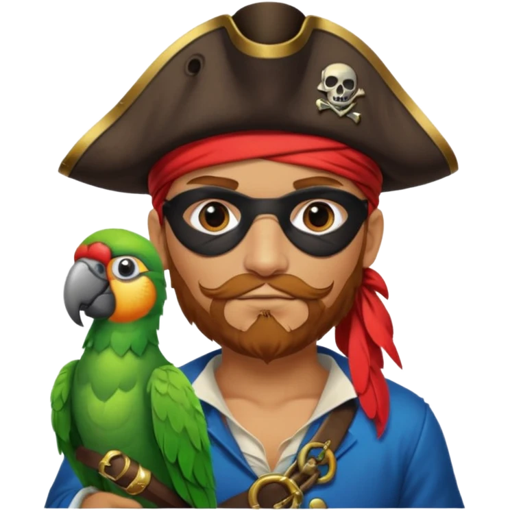 pirate and parrot emoji