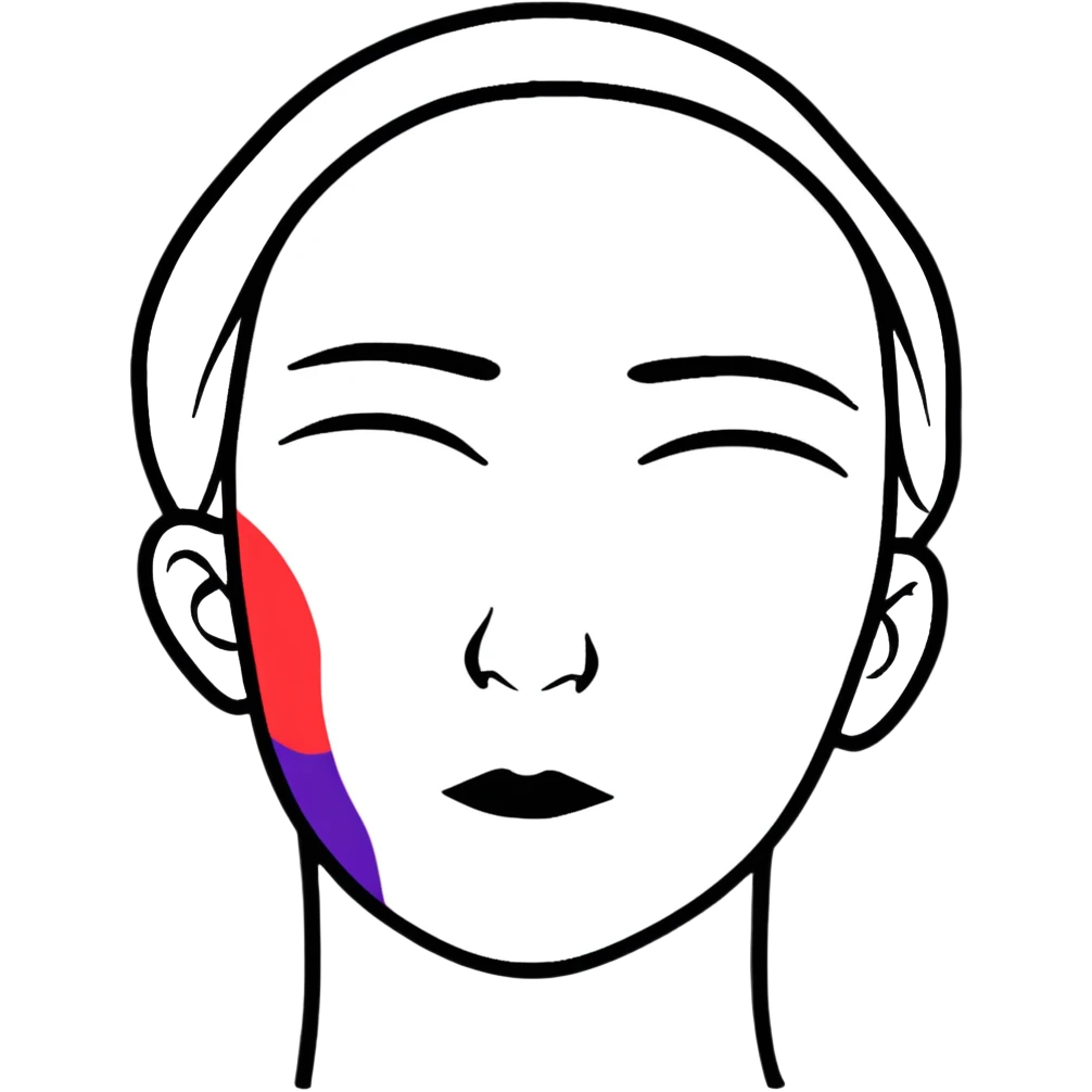 A person with half their face as a colorful abstract painting, symbol of artistic self-expression emoji
