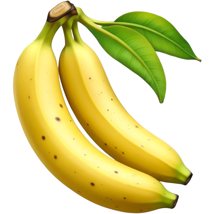 Cinematic Realistic Banana Emoji, Bright and cheerful, with a smooth, yellow peel slightly speckled with spots, revealing a soft, sweet interior. The banana is curved elegantly, standing out against the soft green leaves. Soft glowing outline, capturing the essence of tropical sweetness and energy in a ripe banana. emoji