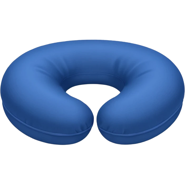 A soft U-shaped travel pillow covered in smooth fabric for cozy neck support. emoji