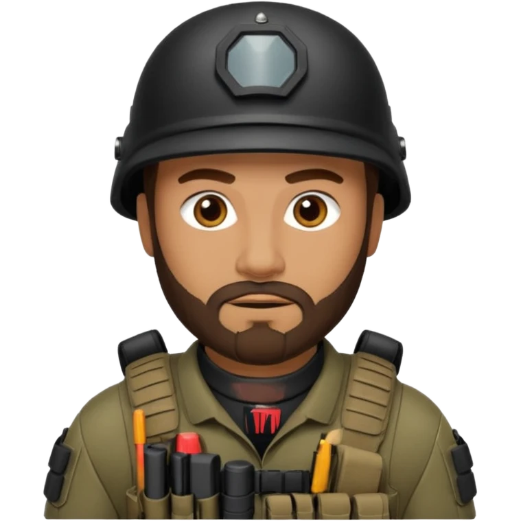 SWAT member with brown beard emoji