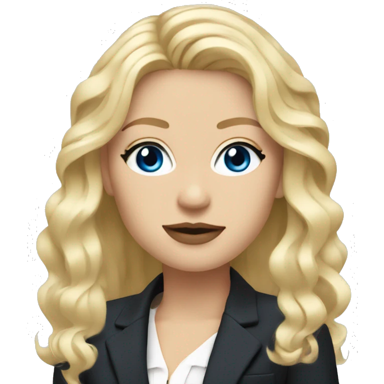 blonde girl blue eyes with chanel blazer emoji