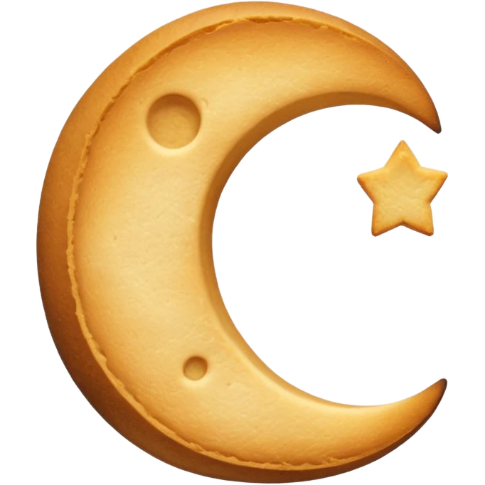 elongated  in the shape of a crescent moon crouton without a face emoji