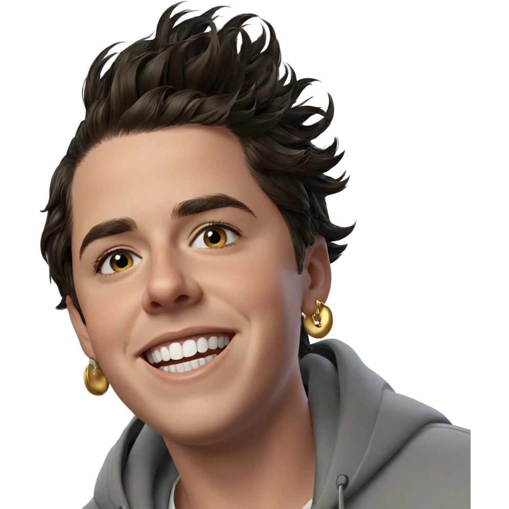 smiling boy with earrings emoji