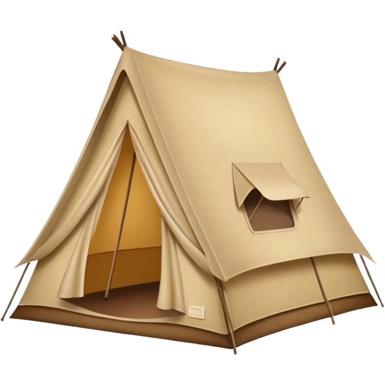 Large camping tent made of felt texture, scrapbooking style, transparent background emoji