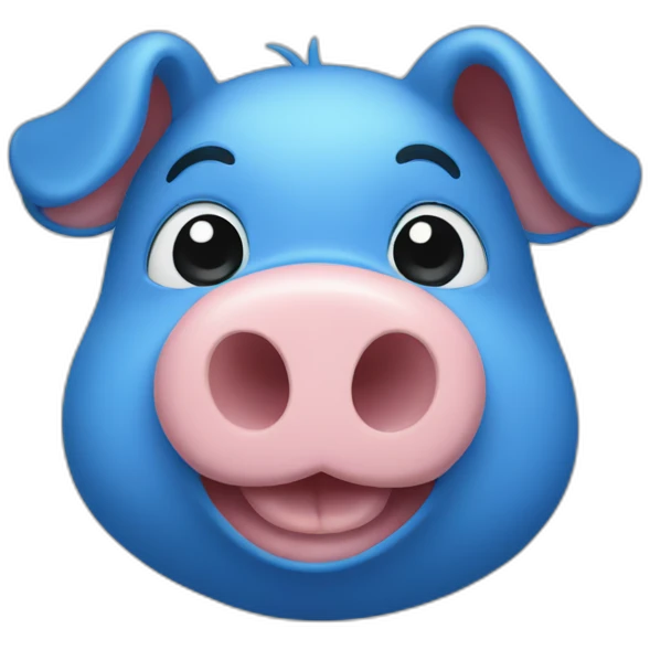 blue pig head emoji