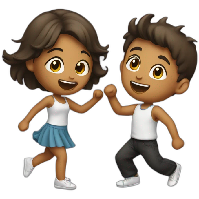 Girl and boy dancing  emoji