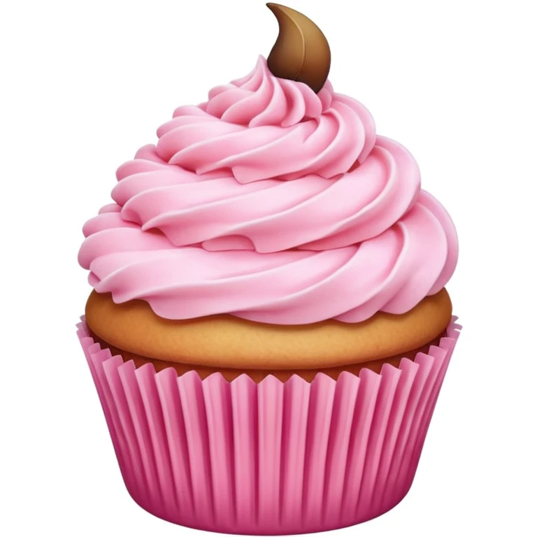 cupcake with pink icing, minimal, cute emoji