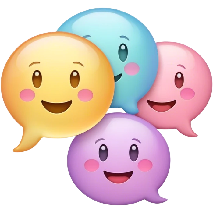 conversation bubbles with smiles emoji