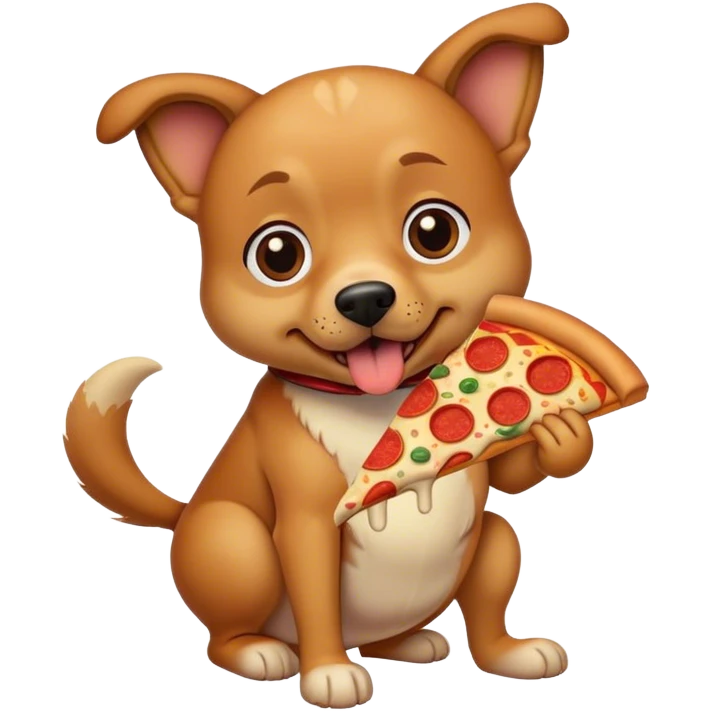 Dog eating pizza emoji