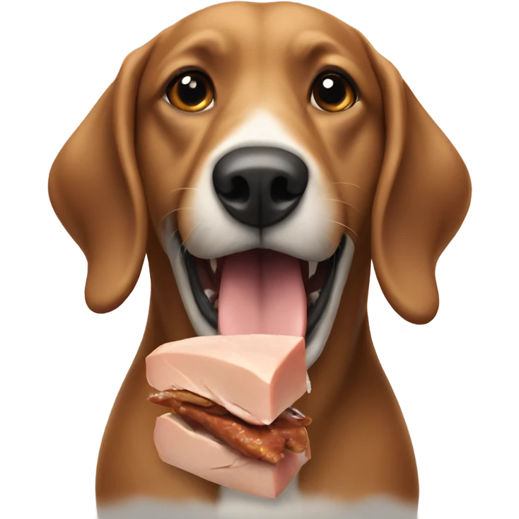 Dog eating turkey emoji