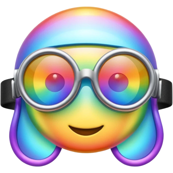 silver simulation rainbow blend goggles emoji