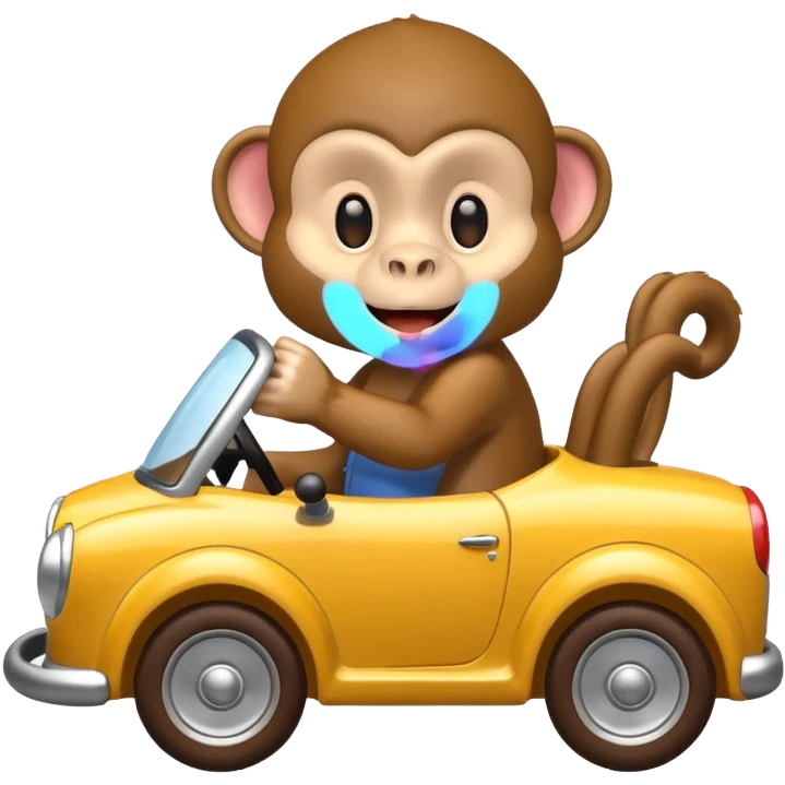 monkey pretending to drive emoji
