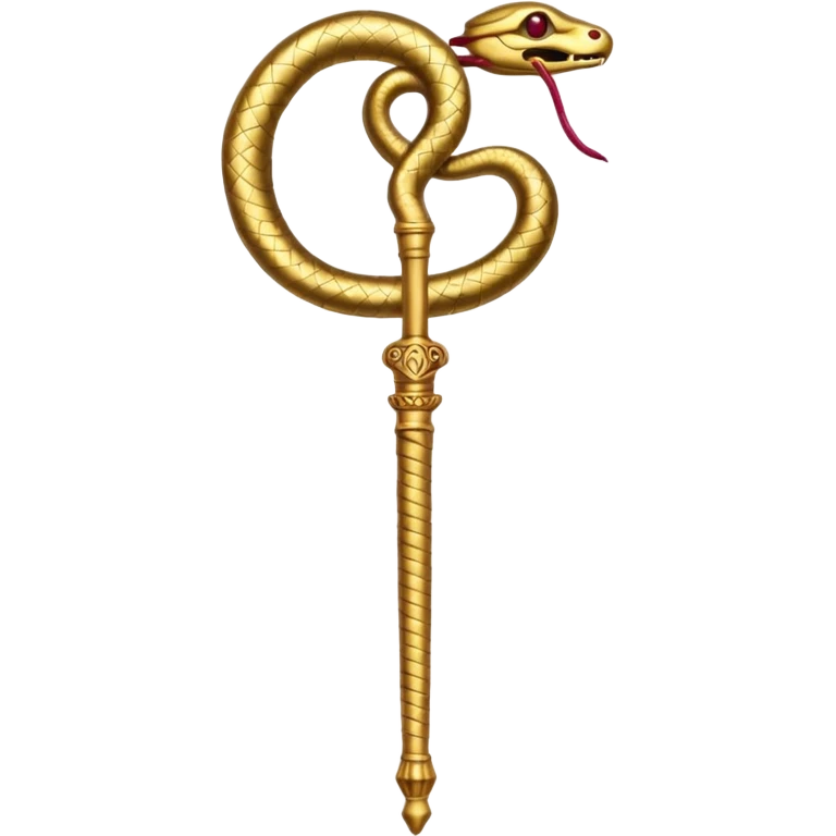 Ancient Egyptian gold snake staff with ruby eyes  emoji