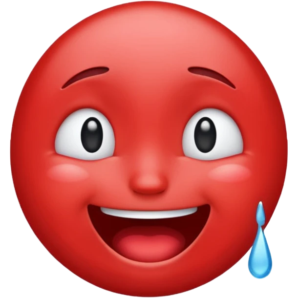 Make me a red emoji that is happy and is crying for happyness\ emoji
