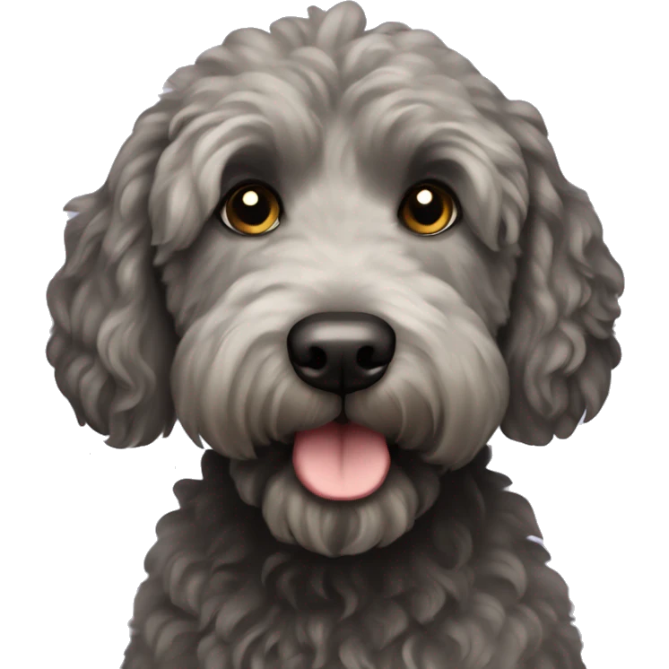 black goldendoodle dog emoji