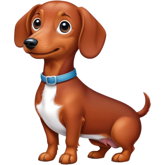 Red dachshund with white patch on its chest emoji