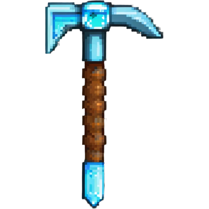 Minecraft diamond hoe with brown handle emoji