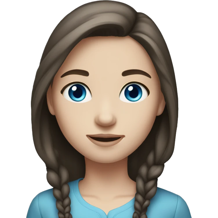 Pale brunette girl with blue eyes  emoji
