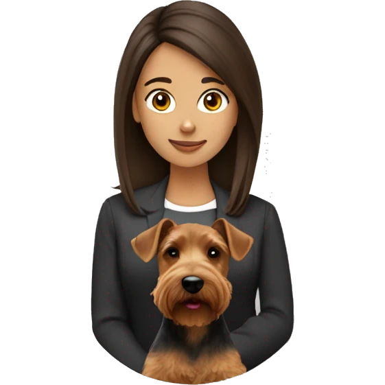 Brunette with welsh terrier emoji