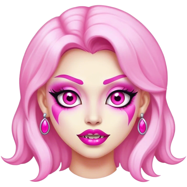 lady monster pink glam face  emoji