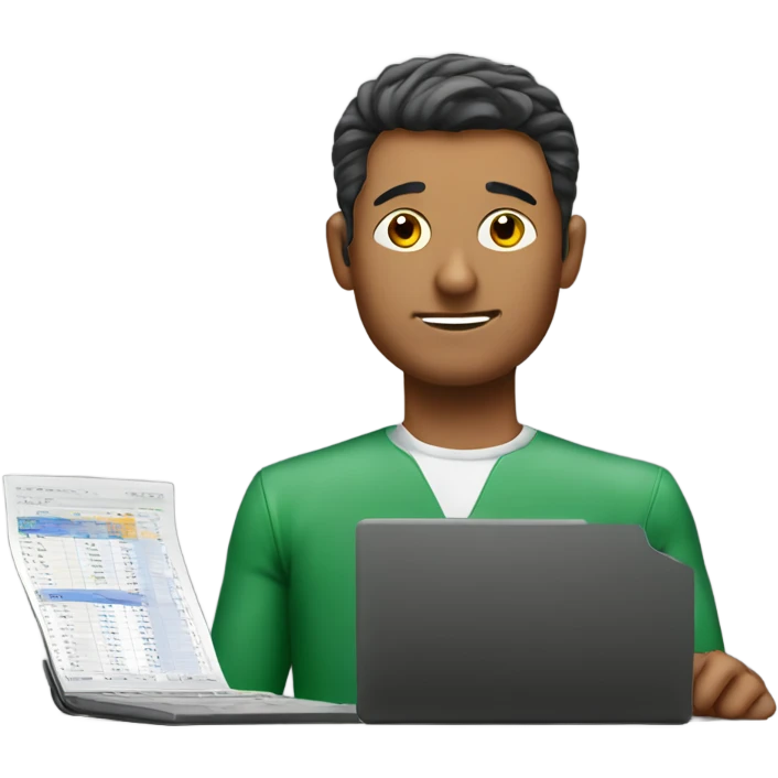 A man doing excel spreadsheets emoji