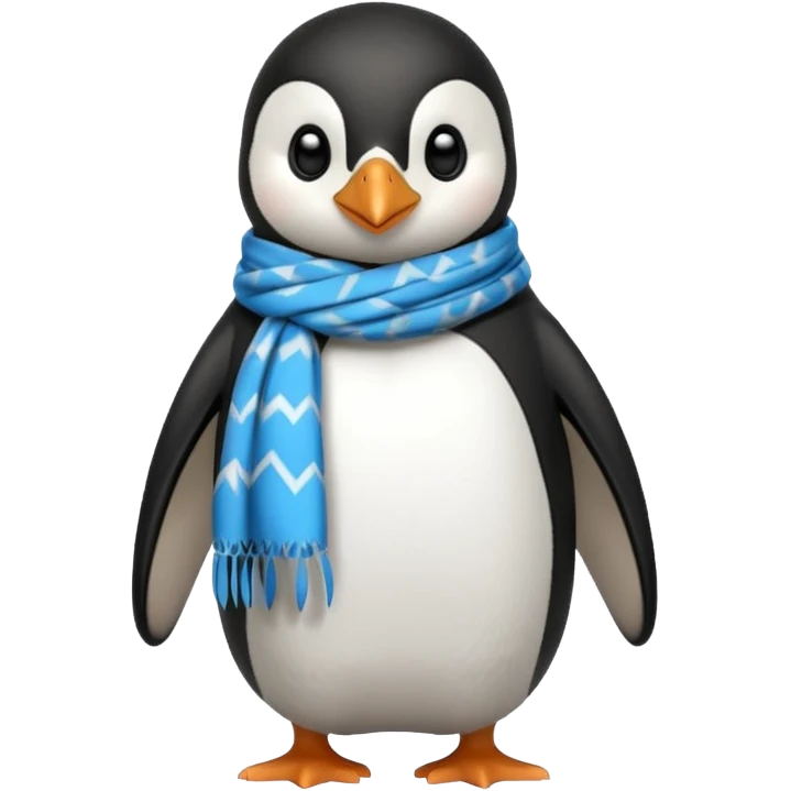 penguin with blue scarf  emoji